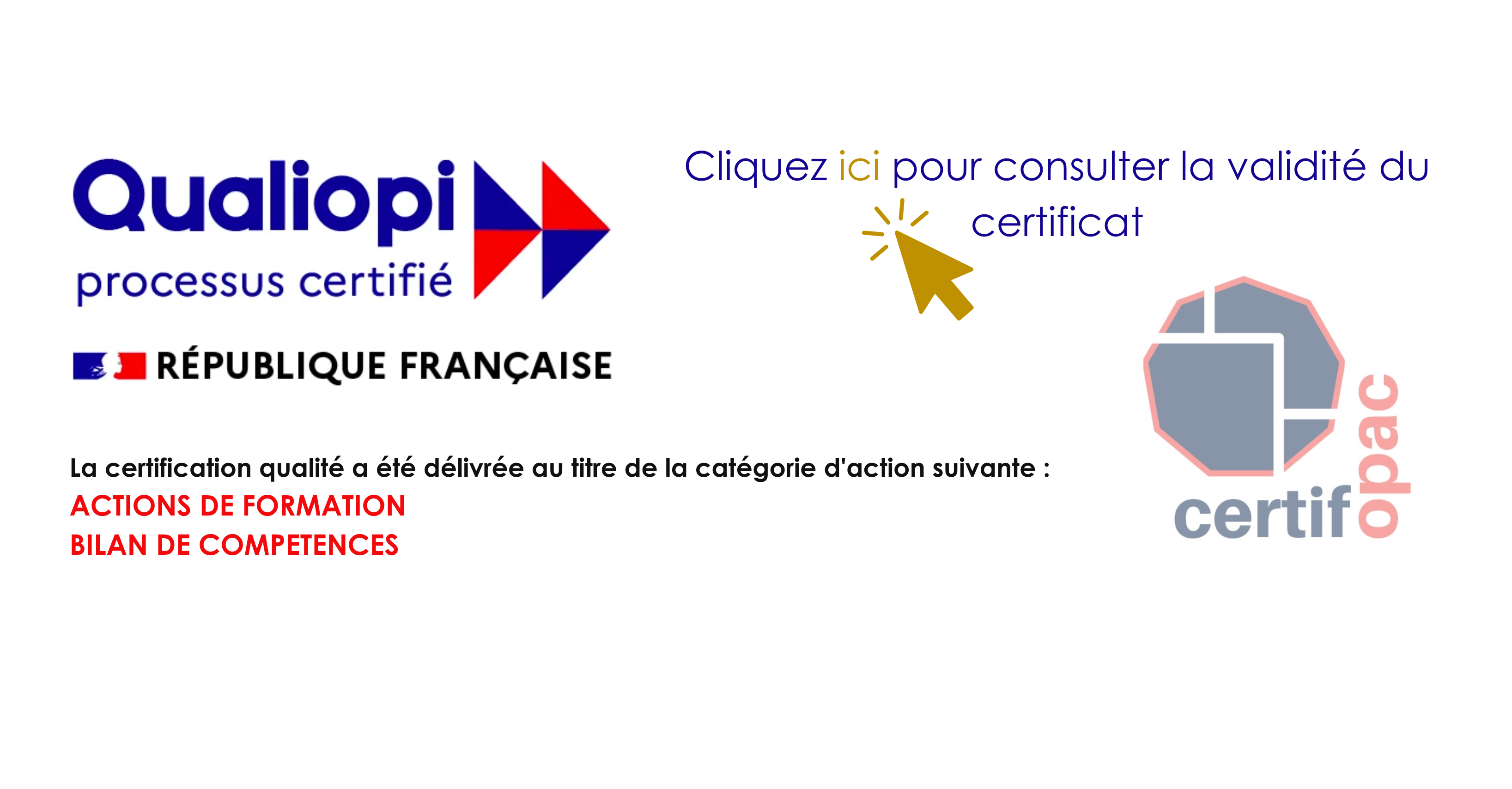 Certification Qualiopi Kiluz - Actions de Formation et Bilan de Compétences
